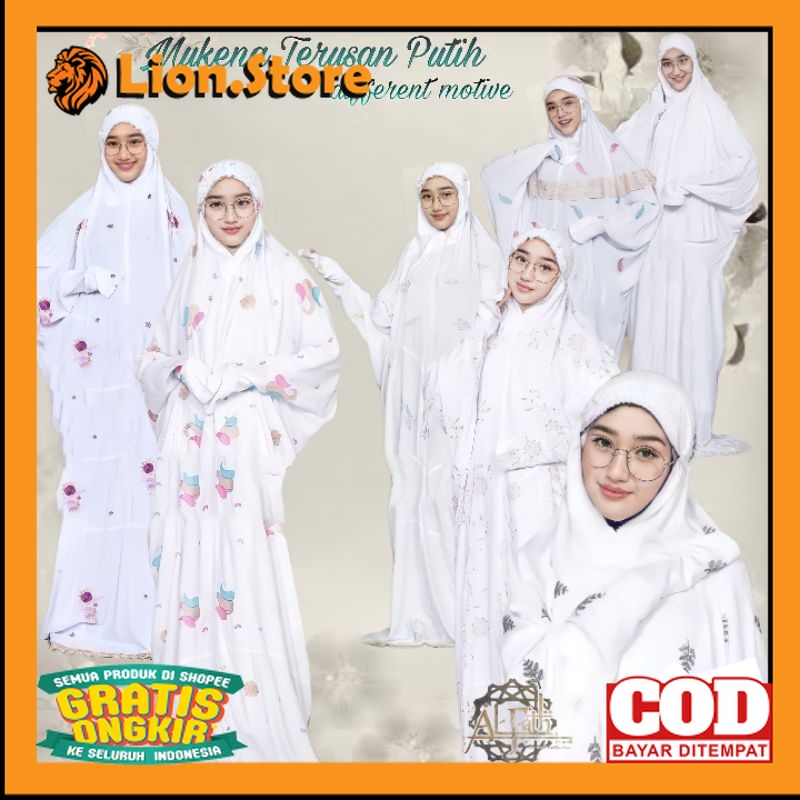 Mukena Terusan Dewasa Putih Mukenah Lajuran Bordir Mukena Langsungan Jumbo terbaru 2021// MUKENA / M