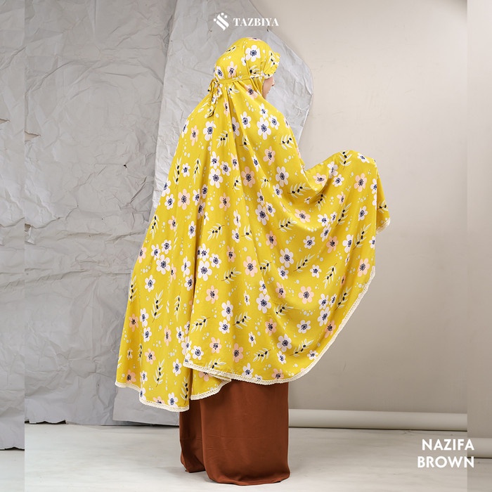 MUKENA TAZBIYA KOMBINASI LIST NAZIFA SERIES ALLSIZE / MUKENA DEWASA - BROWN