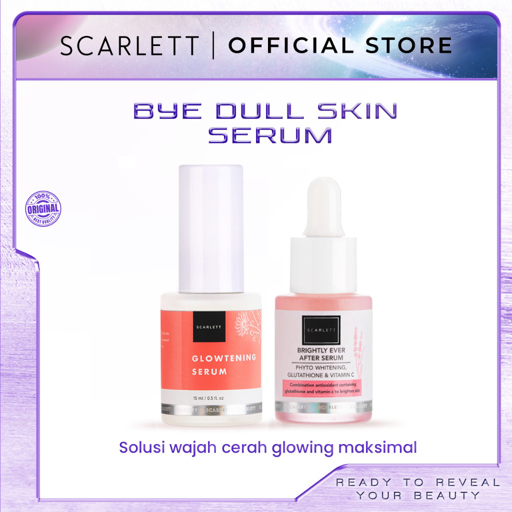 Scarlett Skincare Set Kecantikan Pemutih Meratakan Warna Kulit Glowing Whitening Bye Dull Skin Serum