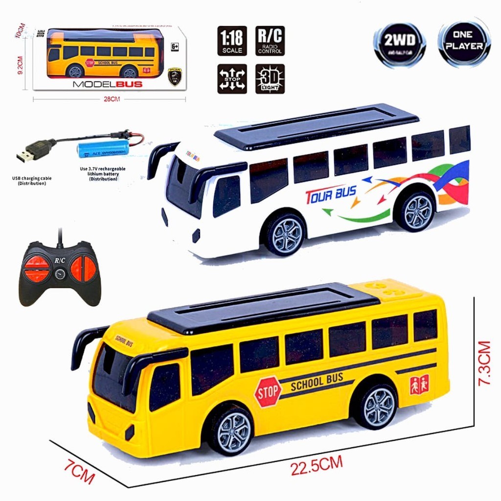 Mobil Remote Control Bus Model Bus City  Rdr 1098-Remote Kontrol Bus School