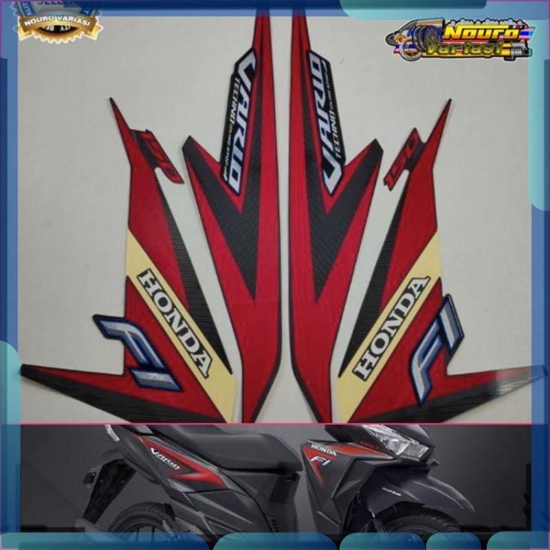 Stiker striping honda vario 150 techno 2015 2016 idling stop hitam Lis combi brake    bagus