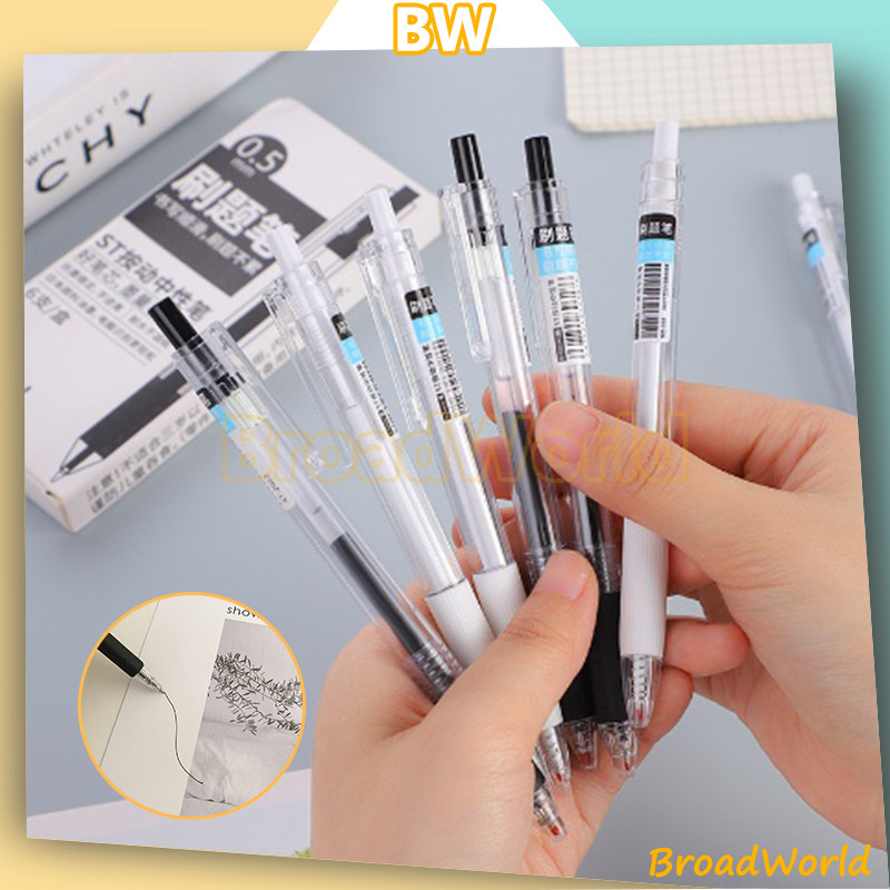 

Pena Gel Simple Pen White black Mekanik 0.5mm Aesthetic Pen Pena Gel Simple / Pena Polos Mechanical Stationary Alat Tulis Sekolah Kantor