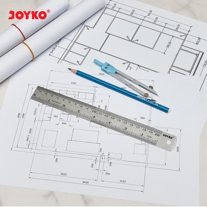 

Stainless Steel Ruler Penggaris Besi 15CM