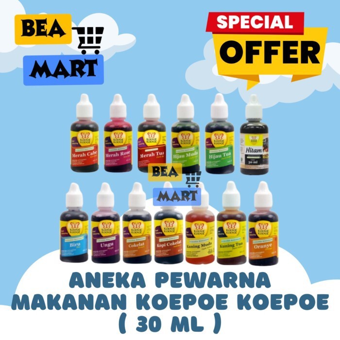 

Aneka Pewarna Makanan Koepoe Koepoe 30ml | Food Colouring Kupu Kupu 30 ml