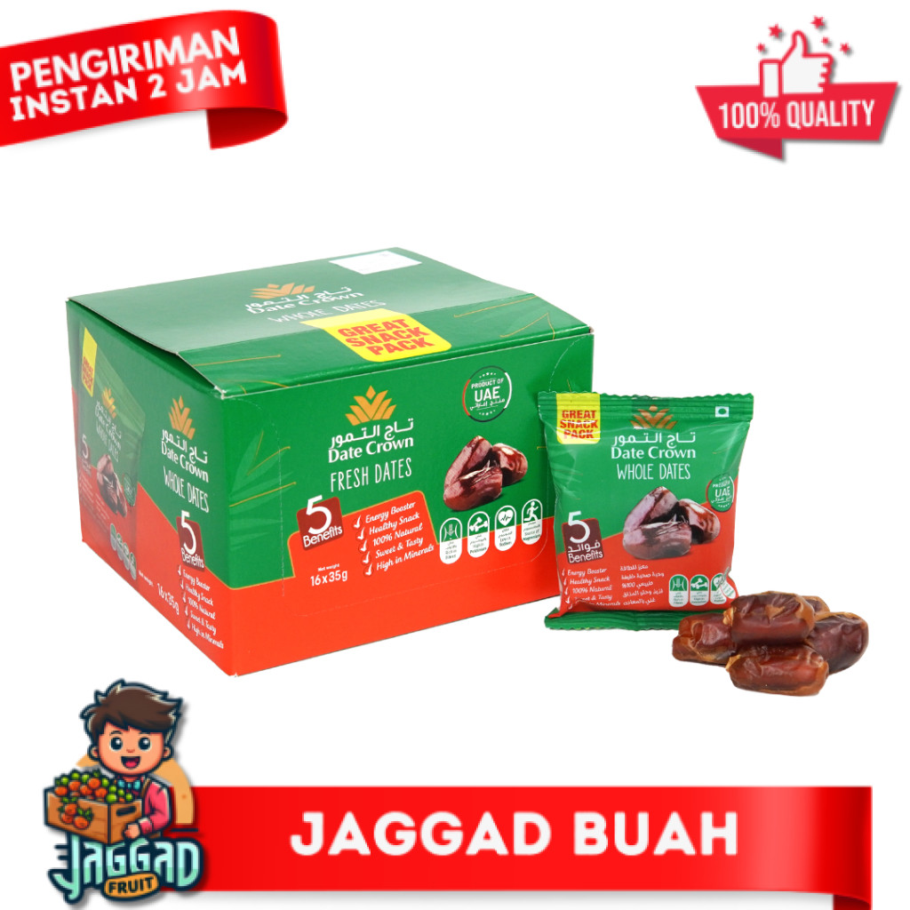 

Kurma Date Crown Whole Dates Great Snack Pack - 1 BOX JAGGAD FRUIT