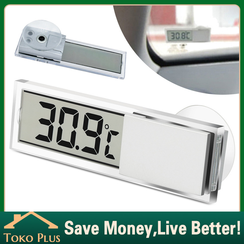 Alat Pengukur Suhu Digital LCD Display Pengukur Suhu Ruangan Mobil Termometer Digital Jam Mobil ther