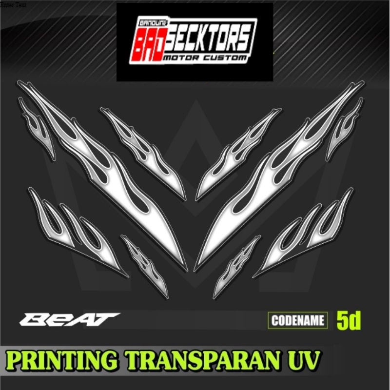 Decal Sticker Striping Variasi Transparan Uv Beat Pop Api Honda Beat Pop 110 Esp Cbs Iss Beat Pop 20