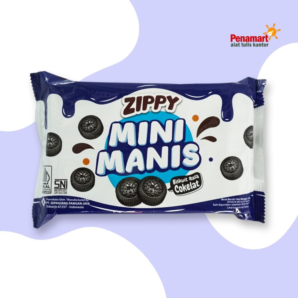 

ZIPPY MINI MANIS SNACK 100 GRAM RASA COKLAT + SUSU 1 PRS ISI 5 BIJI