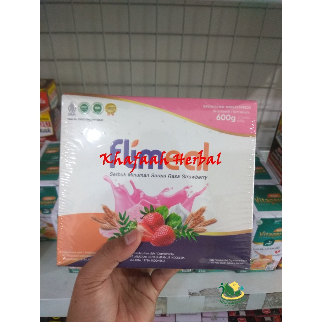 

Flimeal Serbuk Minuman Sereal Rasa Strawberry 12 Sachet @50gr/Minuman Kesehatan/Sereal