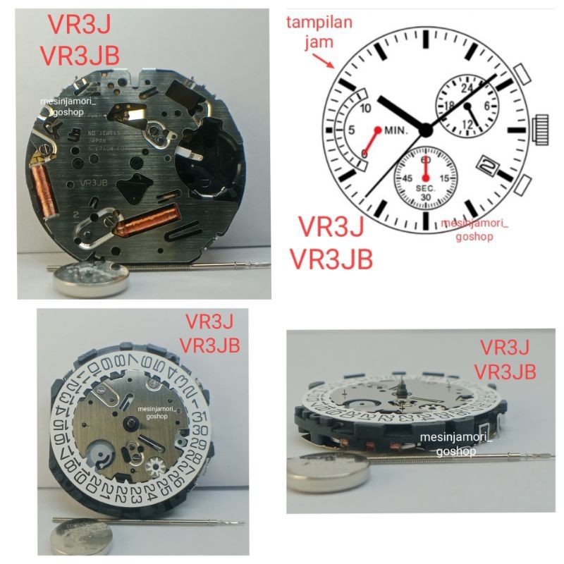 mesin jam VR3J VR3JB VR3H VR3HB original japan