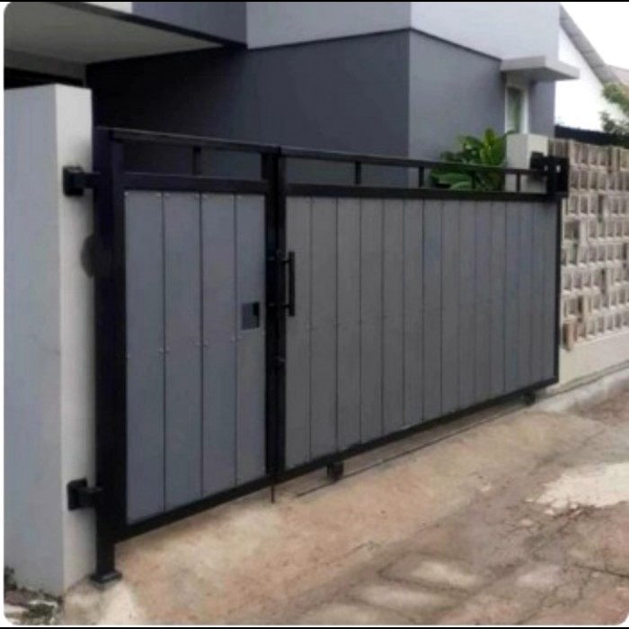 pagar besi motif kayu grc pagar rumah woodplank minimalis-Ayuningtias Decoration