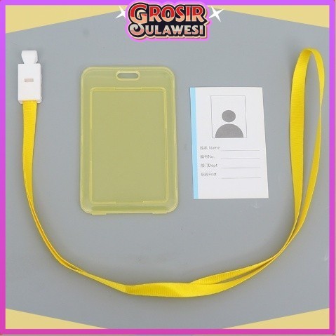

COD MAKASSAR Name Tag Transparant / Gantungan ID Card / Gantungan Kartu Nama Plastik Vertical Motif Polos Warna Warni Grosir Sulawesi