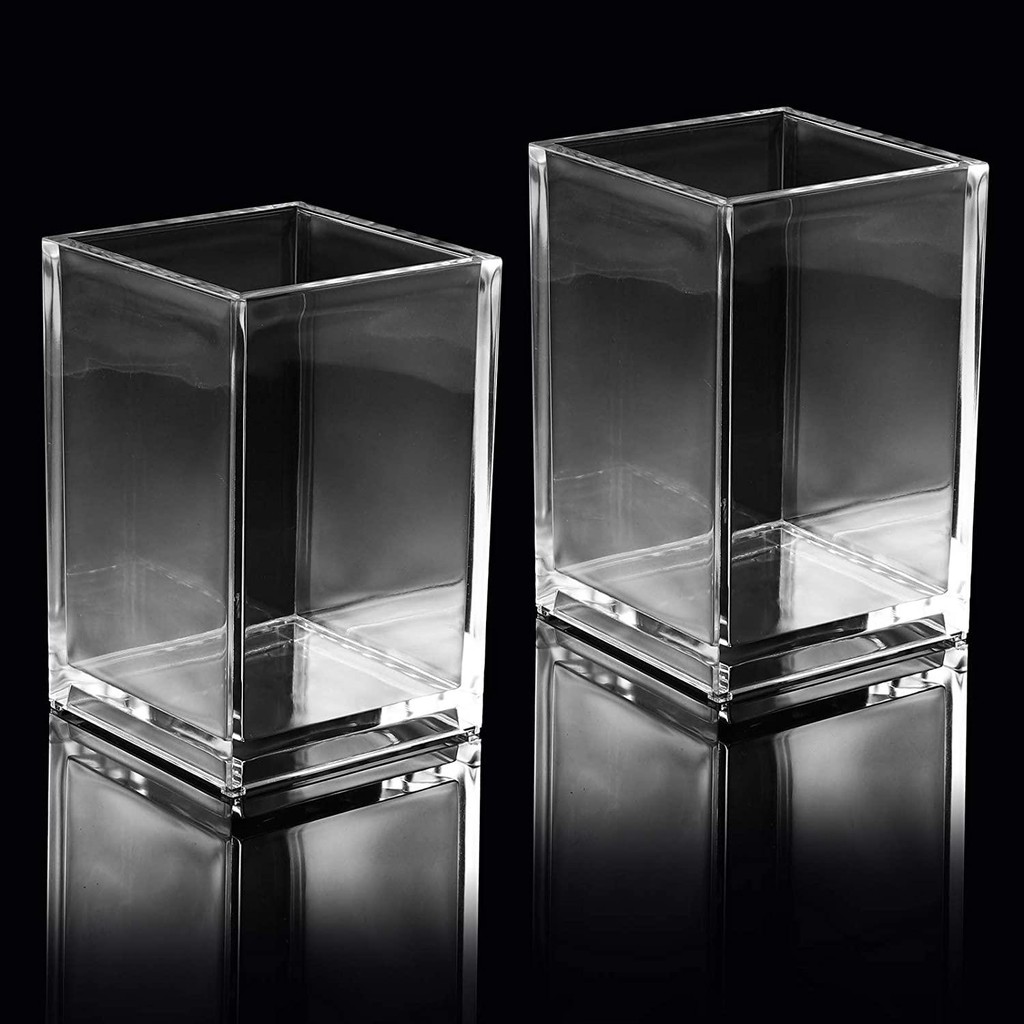 

1/2/4/10 PCS Acrylic Pen Holder for Desk Acrylic Pencil Holder Clear Makeup Brush Holder Stationery Organizer