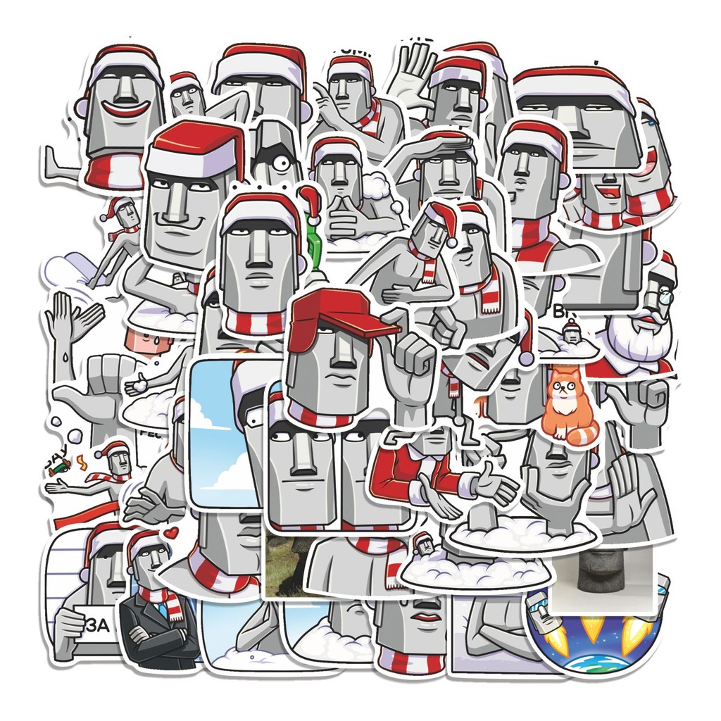 

COD 50 Pcs Stiker MOAI SNOW Lucu Anti Air Untuk Dekorasi Notebook Sepeda Skateboard Handphone