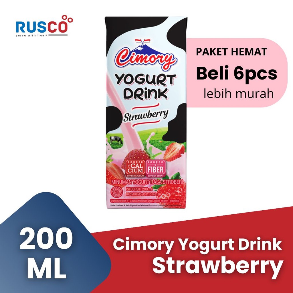 

CIMORY UHT Yogurt Drink 200ml Strawberry - [1 Paket Isi 6pcs]