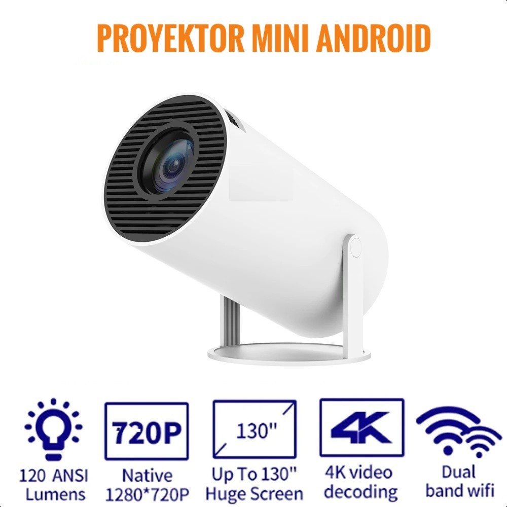 Proyektor mini HY300/HY320 4K Android 11.0 Bluetooth Proyektor Wifi 6 Portabel Mini LCD Proyektor Su