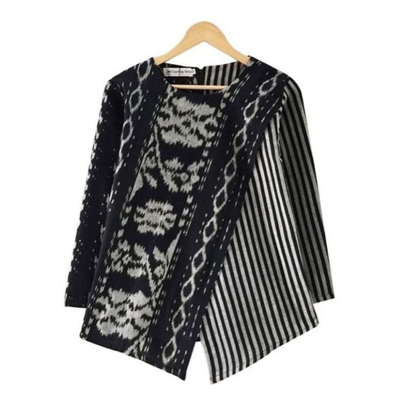 LURIK Blouse Tenun Etnik Wanita Lurik premium | baju kantor blus wanita