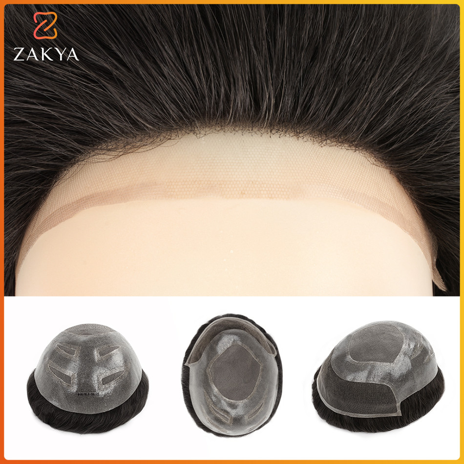 Toupee Men Mono PU Base Wig For Men Male Hair Prosthesis Breathable Lace Front Man Wig Capillary Pro