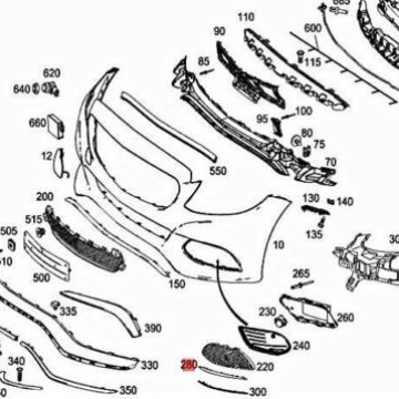 Chrome grille bemper depan atas kiri C class (W205/Avantgarde)