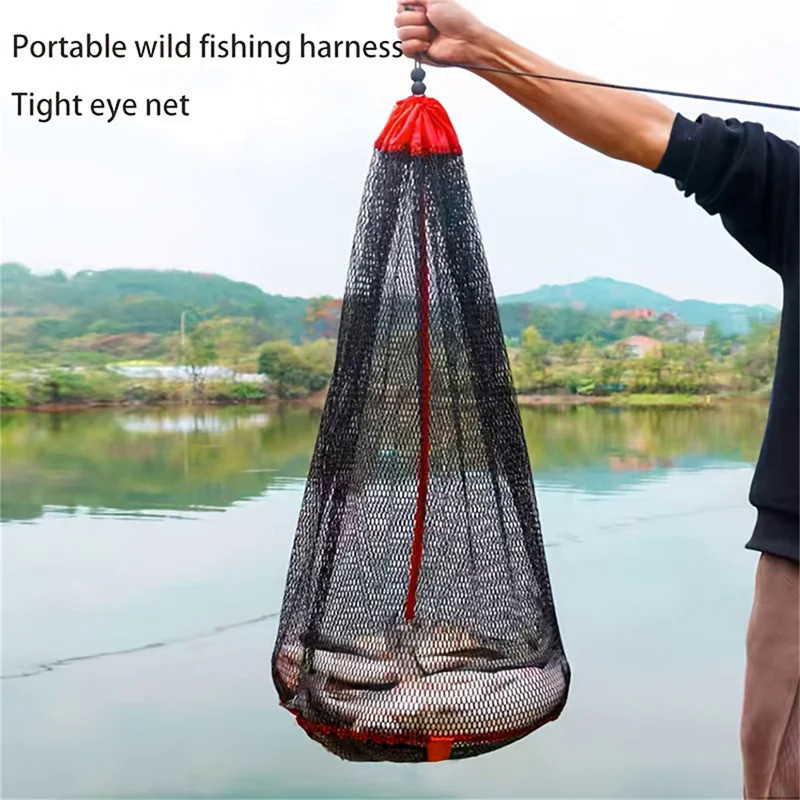 Jaring Ikan Hidup dengan Tali Luar Ruangan Kit Perlindungan Ikan Jaring Kantong Tas Ikan Tas Jaring 
