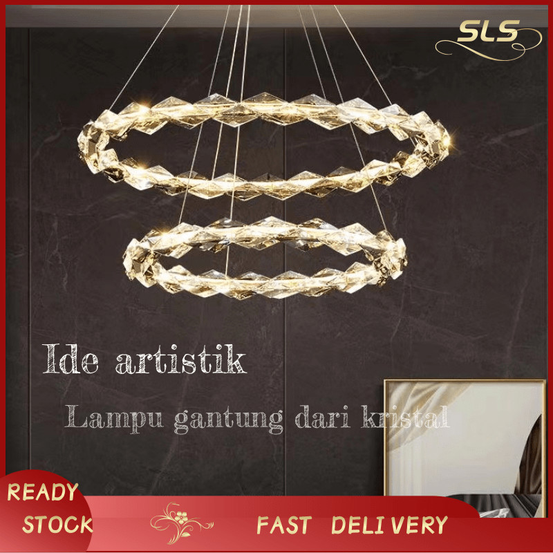 Lampu kristal ruang tamu mewah lampu gantung aesthetic lampu hias kamar tidur lampu gantung kristal 