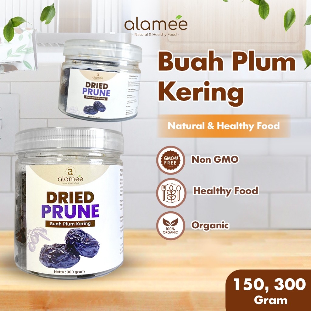 

ALAMEE Dried Prune Cemilan Buah Kering Sehat Buah Plum Kering Rendah Kalori Tanpa Biji PREMIUM 250gr