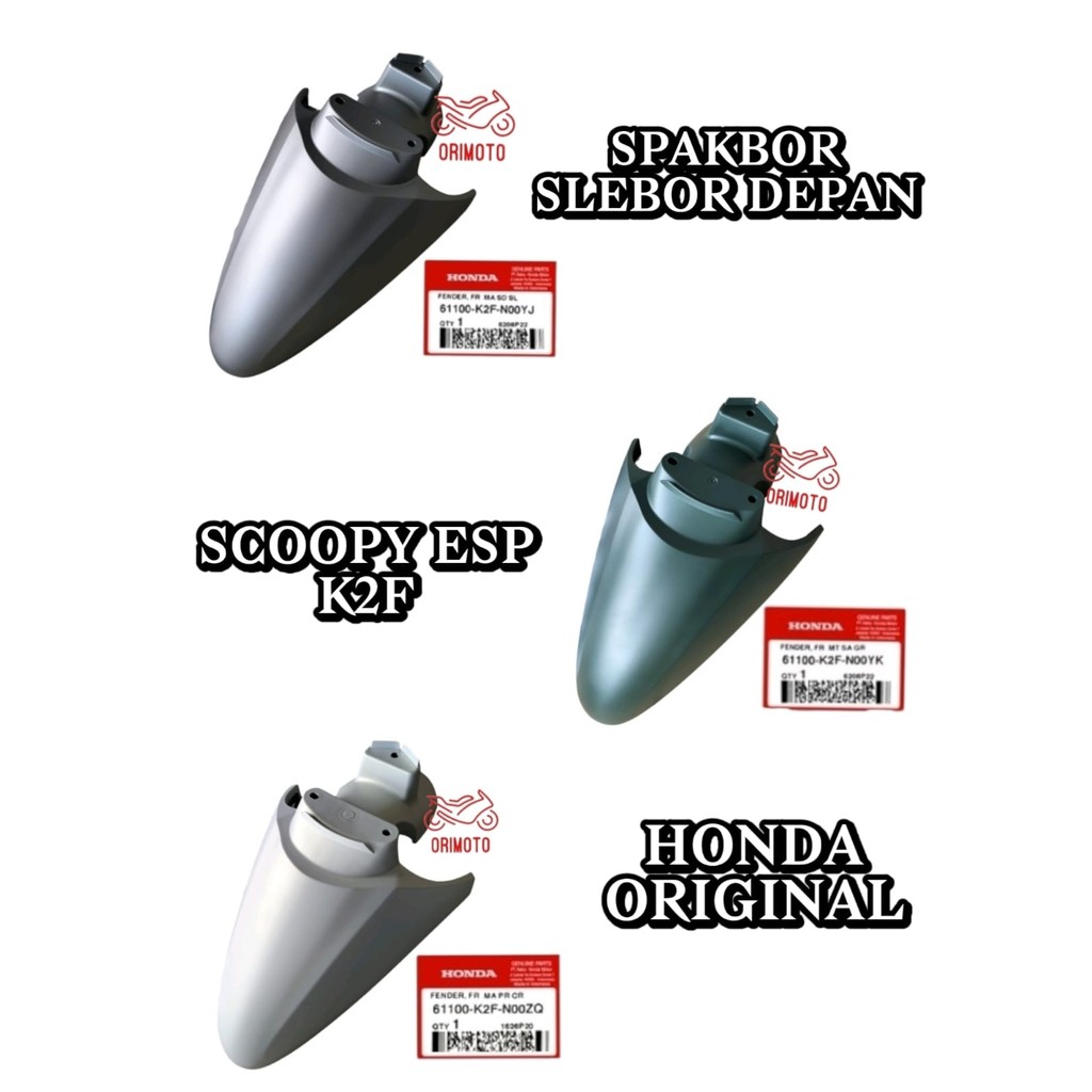 SPAKBOR SLEBOR DEPAN HIJAU ARMY ABU-ABU PUTIH DOFF SCOOPY K2F HONDA 61100-K2F-N00YK 61100-K2F-N00YJ 