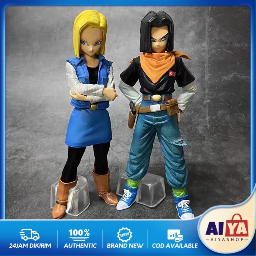 Action Figure Dragon Ball Z Android 17 18 Krilin 23.5cm Anime Pajangan