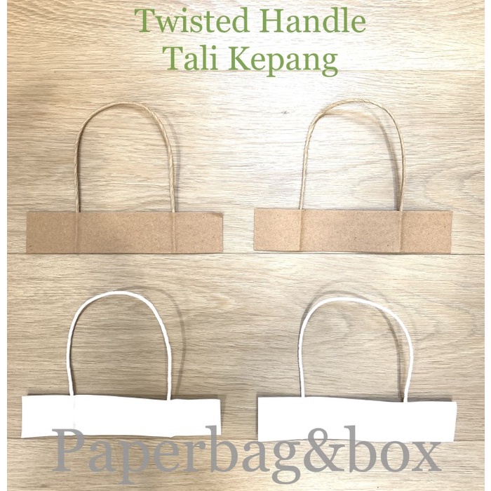 

PAPERBAG TWISTED HANDLE, Tali Kertas Kraft, tali kepang 200set/400pcs - Cokelat