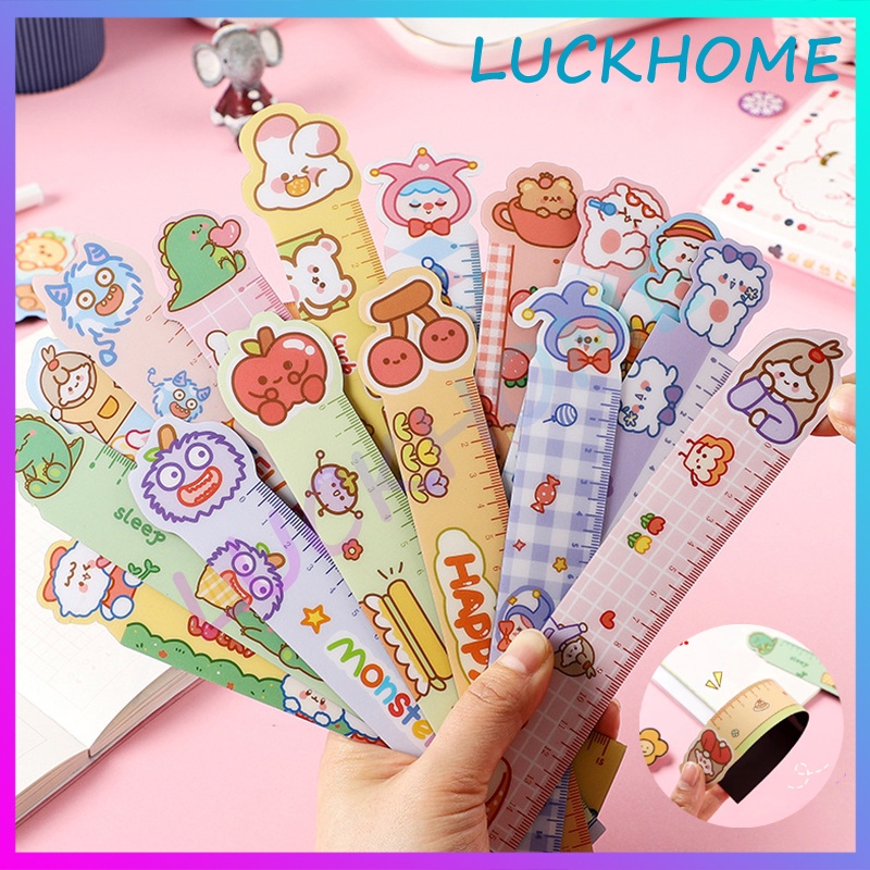 

Pengaris Sekolah Kantor Motif Lucu 15cm Penggaris Magnet animal lucu Bahan Plastik Import