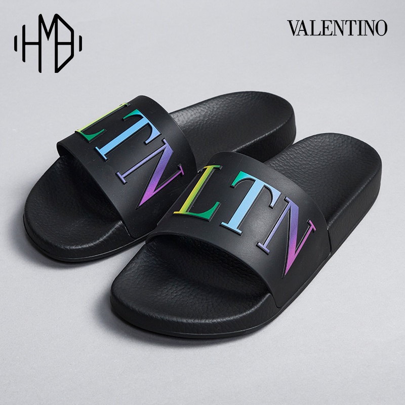 VLTN Multicolor Logo Sandal Black