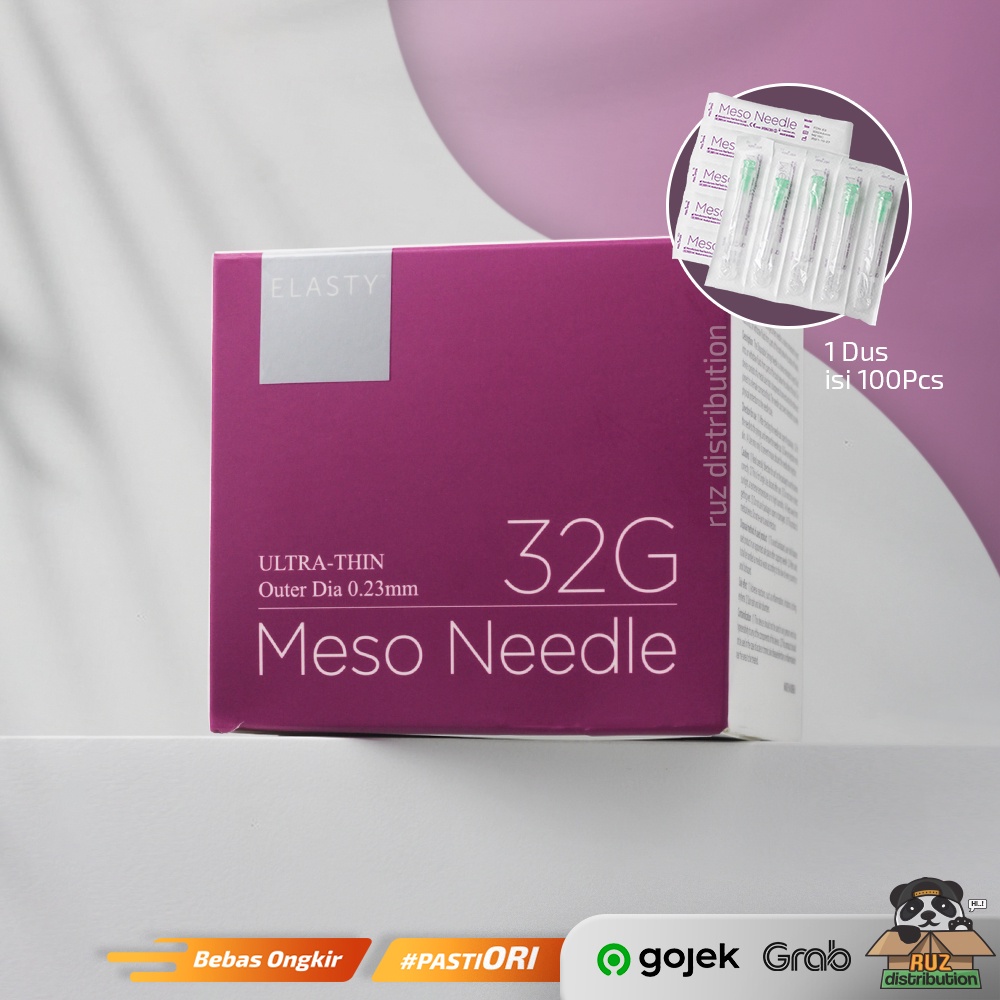 Elasty Meso Needle 32G 4mm 100Pcs Jarum Skinbooster Mesotherapy 32 G Dus