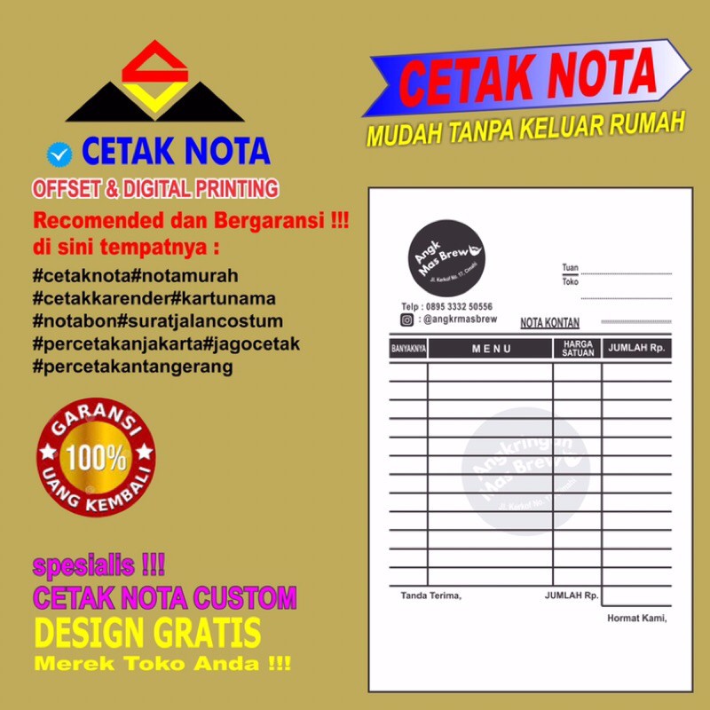 

CETAK NOTA CUSTOM 1 ply 1/4F (HVS)