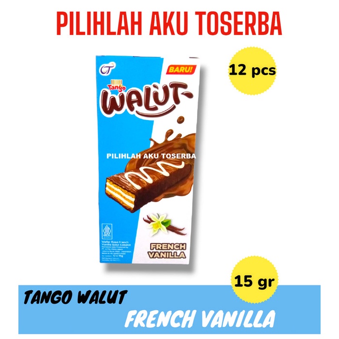 

Wafer Tango WALUT FRENCH VANILLA isi 12 sachet - ( HARGA 1 BOX )