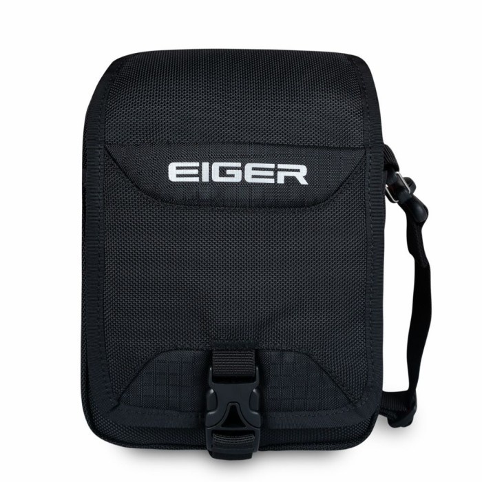 Tas Slempang Eiger Original Travel Pouch Black Stripe - Black