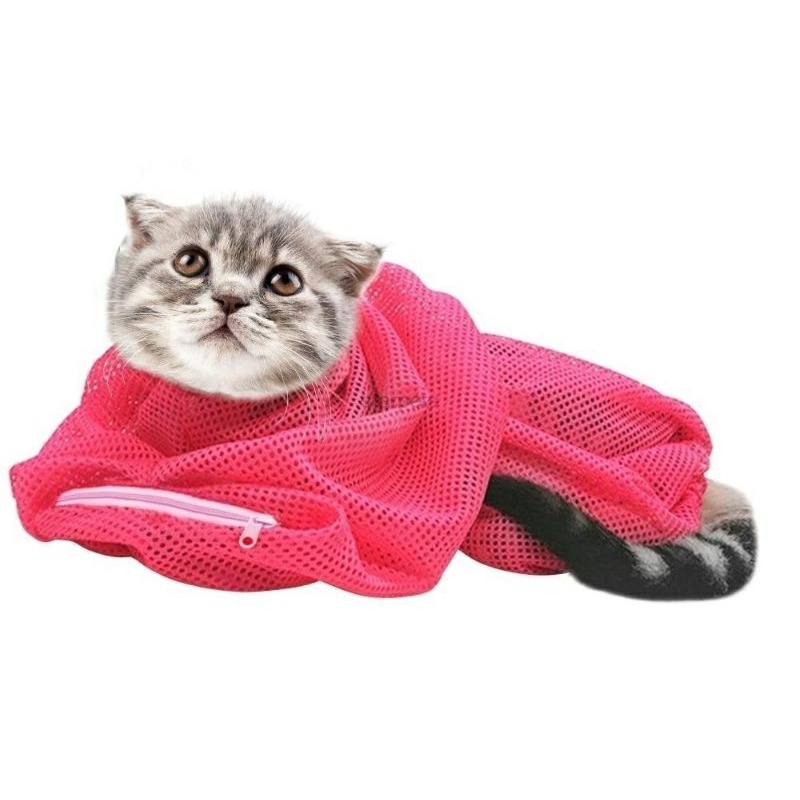 FAUSTA PETSHOP Kantong Mandi Kucing Pet Grooming Bag Pet Shower Bath Kantong Mandi Kucing Pet Groomi