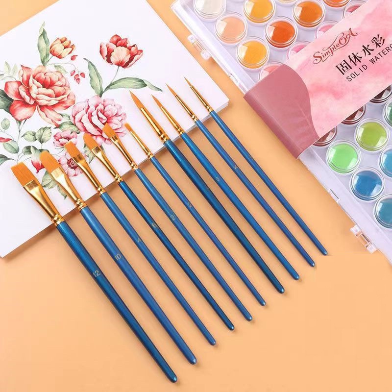 

PAINT BRUSH 1SET ISI 10 / KUAS LUKIS ISI 10PCS / 1SET KUAS LUKIS BERBEDA BENTUK PGS