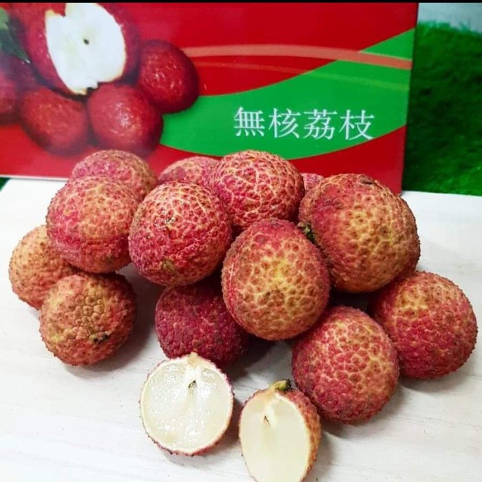 

Lychee Red seedless sweet |Buah leci merah tampa biji manis Box