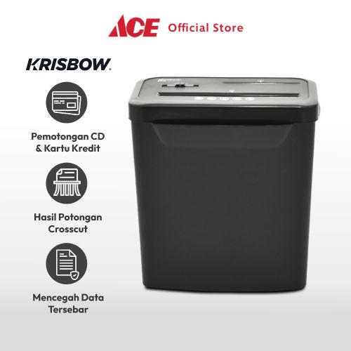 Krisbow Mesin Penghancur Kertas S340 - Hitam Paper Shredder Penghancur Dokumen Penggiling Kertas