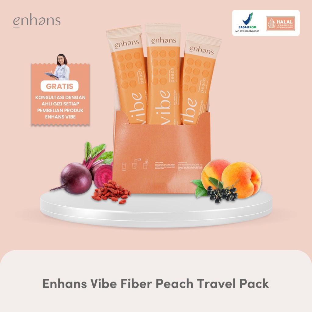 Suplemen Minuman Tinggi Serat Enhans Vibe | Fiber Drink 1 Sachet