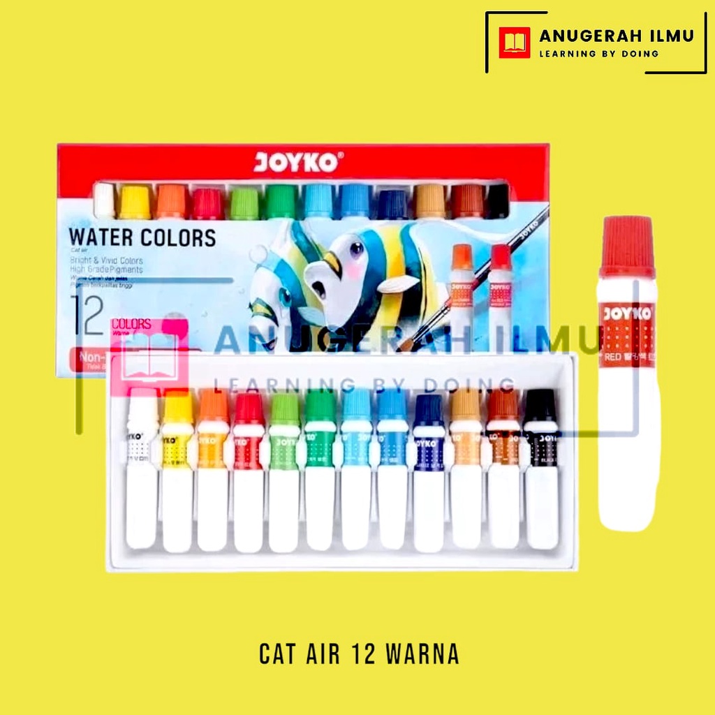 

Cat Air Water Colors Color Colour Colours Cat Lukis 12 warna Joyko 6 ML / GUDANG BUKU MURAH