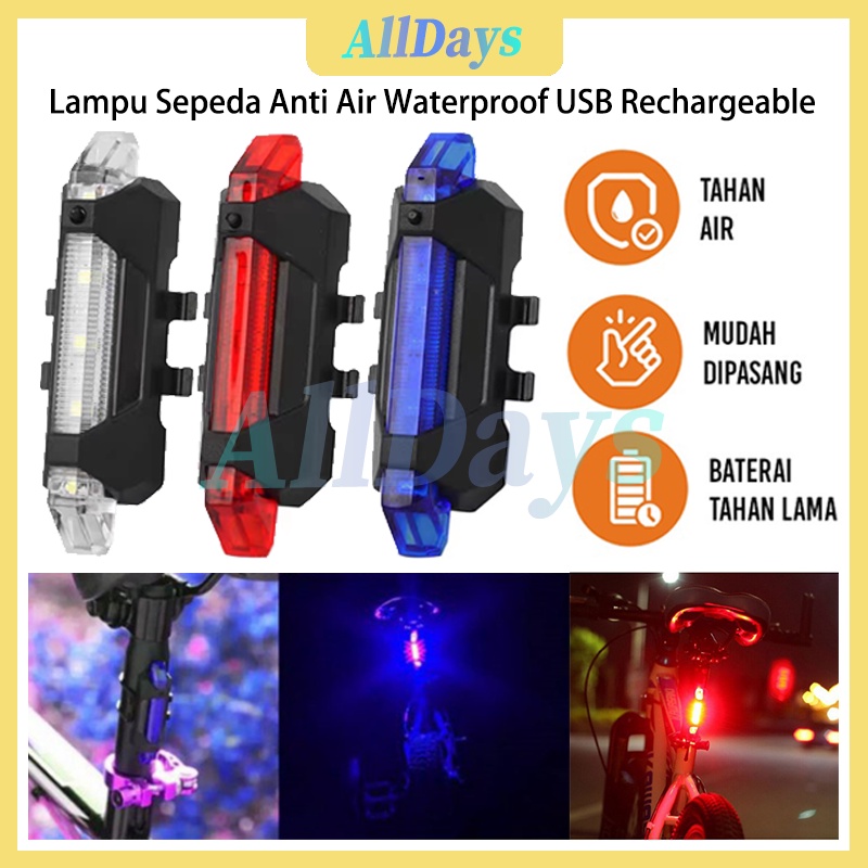 Lampu Belakang Sepeda USB Rechargeable Viral Untuk Peringatan Pencahayaan Cahaya Lampu Belakang Sepeda LED USB Rechargeable Anti Air