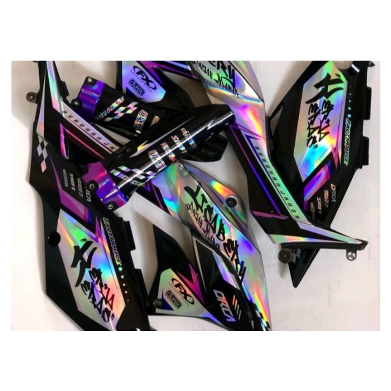 sticker decal klx 150 bf dtracker gordon hologram bebas design bisa request motif jepang racing - de