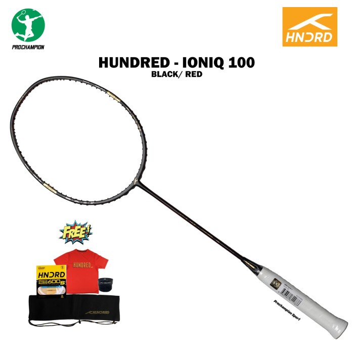 Raket Badminton Hundred IONIQ 100 Black Red