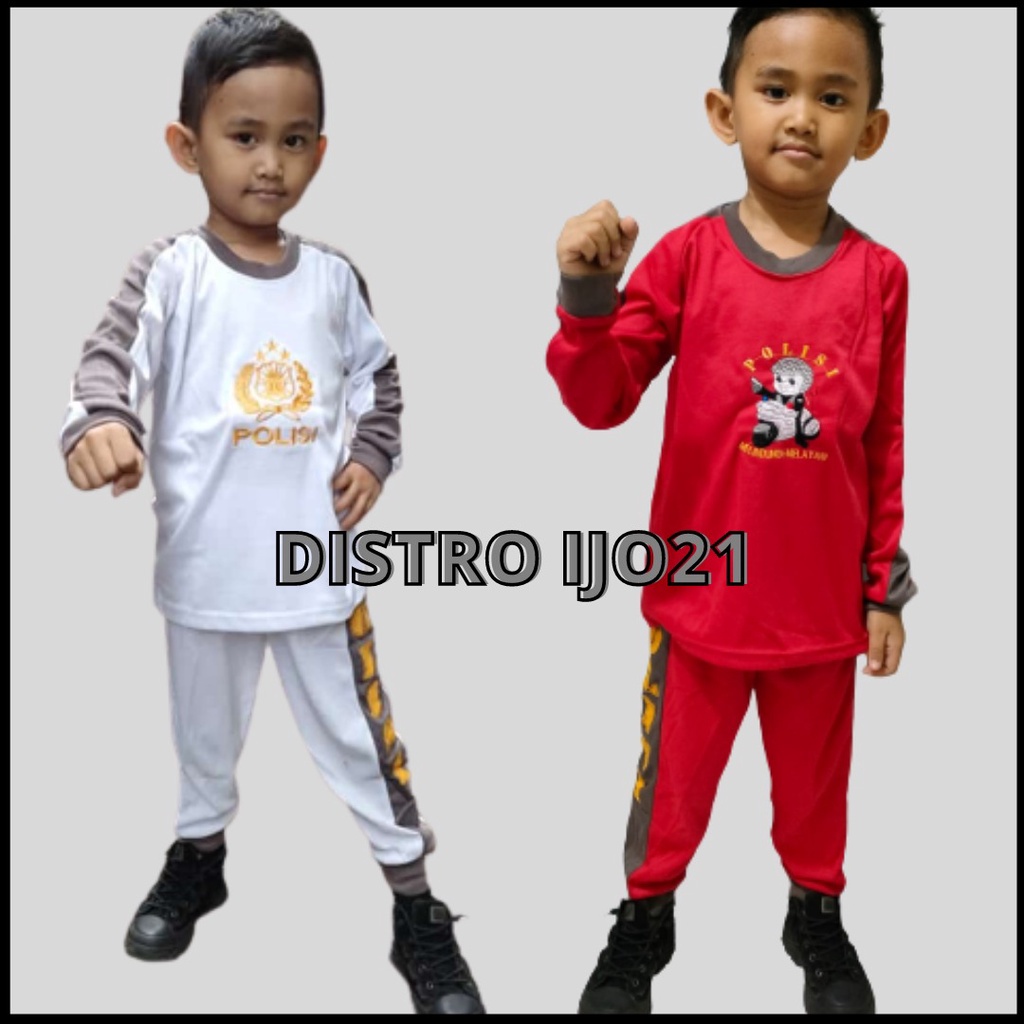 GROSIR TRAINING ANAK POLISI STELAN KAOS ANAK POLISI KAOS PANJANG ANAK POLISI PIYAMA KAOS POLISI ANAK