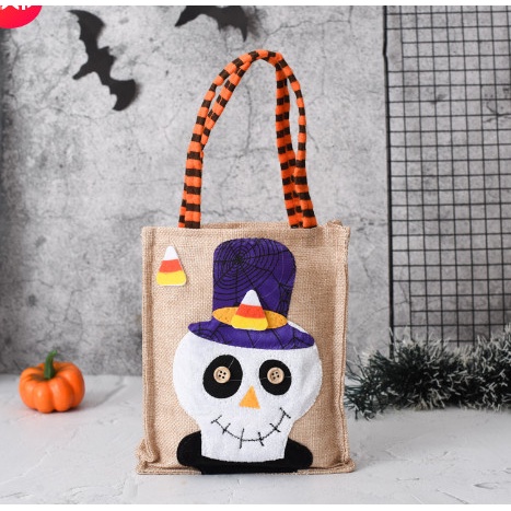 

TAS HALLOWEEN LINEN ANAK/ TAS TRICK OR TREAT/ TOTE HALLOWEEN - PUMPKIN