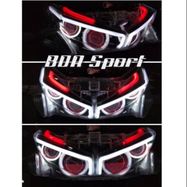 REFLEKTOR HEADLAMP AEROX 155 + PROJECTOR AES BILED I projie motor aerox 155 I headlamp aerox 155