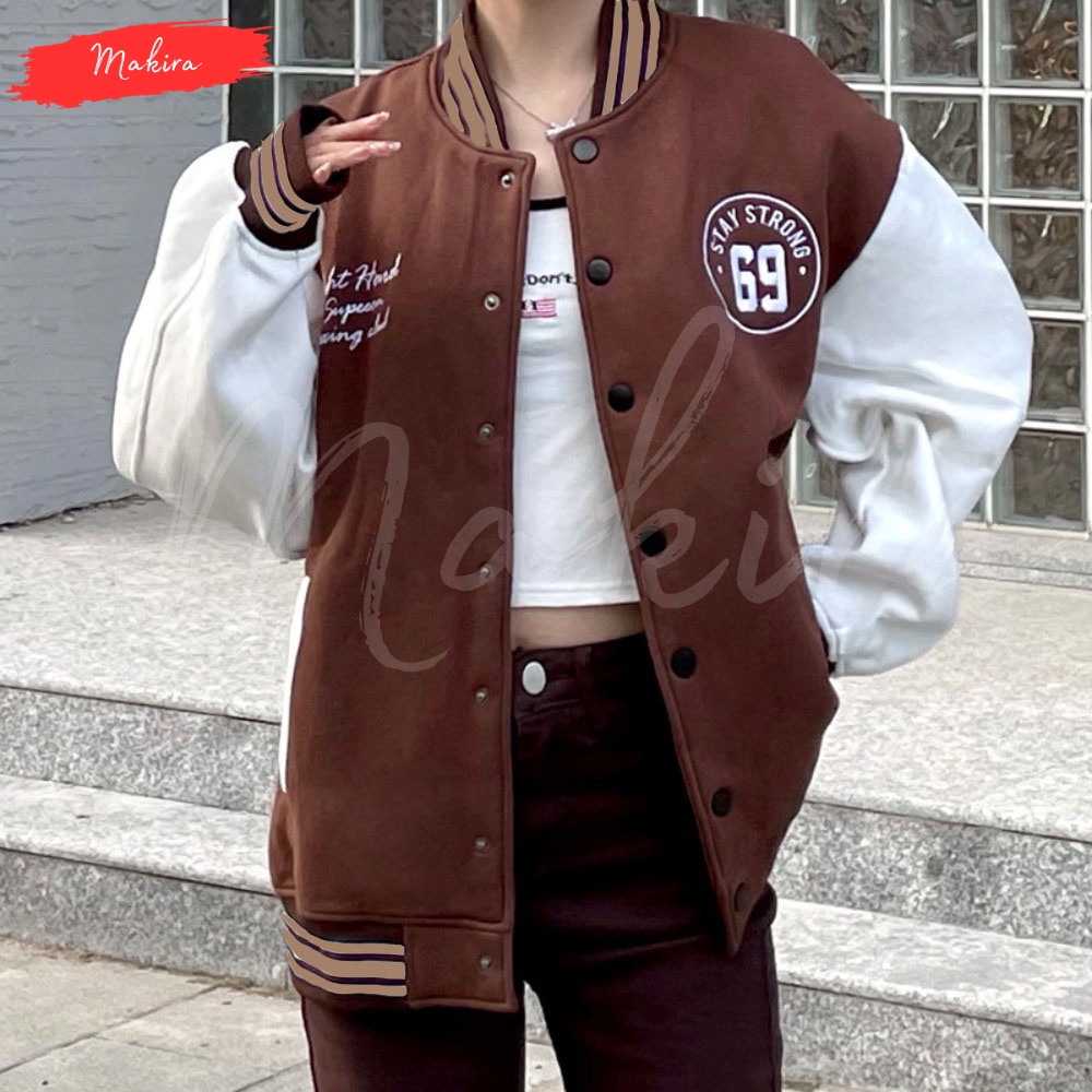 Jaket Dewasa Bomber Bseball Model Terbaru  Varsity Kekinian Import  Original Unisex Cowok Cewek Laki