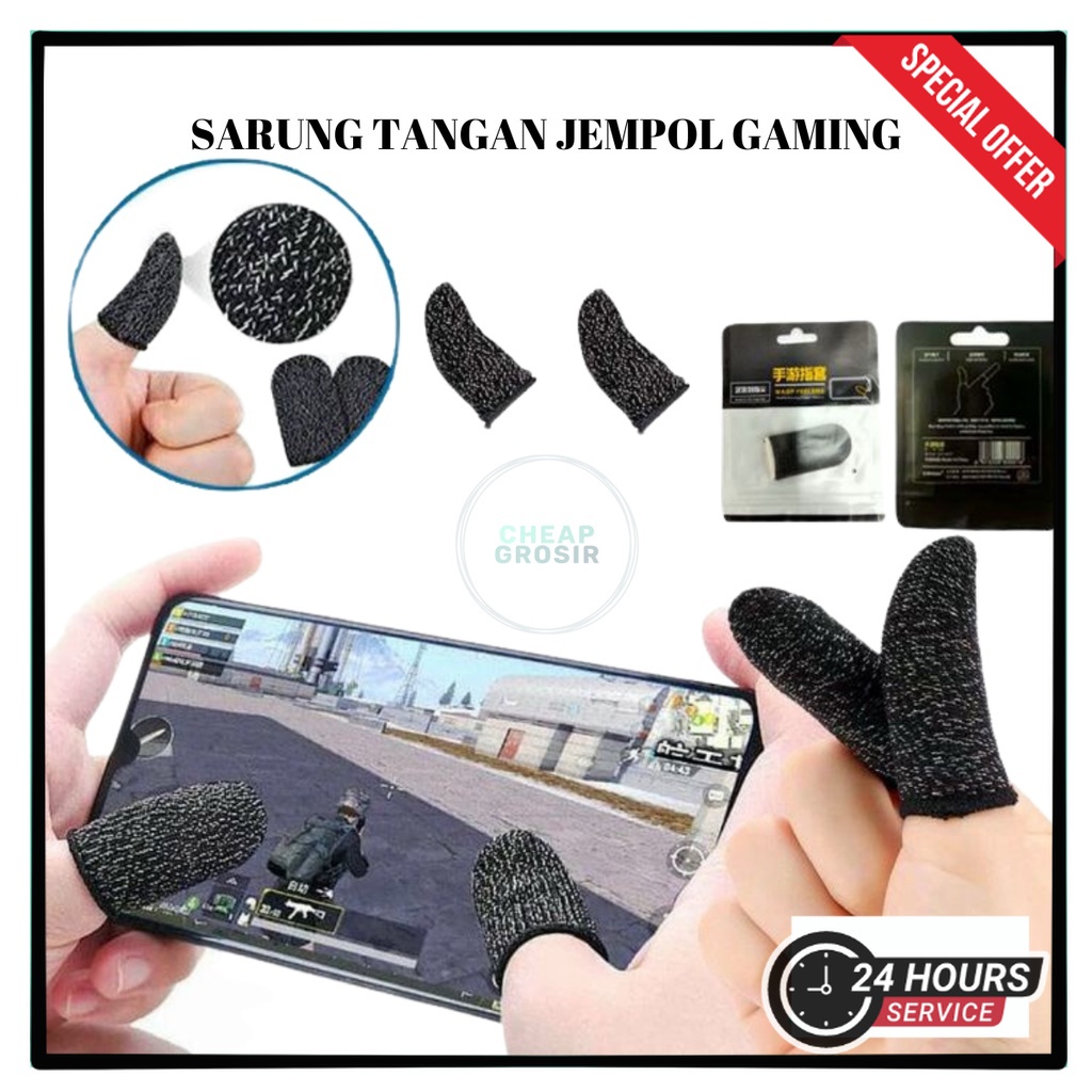 Finger Cots Sarung Tangan Jempol Anti Basah 2Pcs 1 Pasang For Game ML PUBG FF mobile Jari gamer | CO