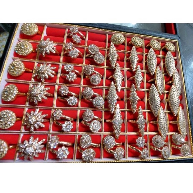 Cincin replika berlian tempahan 100% mirip emas asli